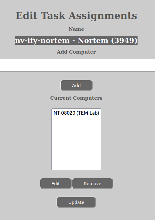 Edit Task Assignment View